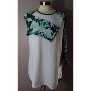 NWT Lularoe L Randy top green aztec